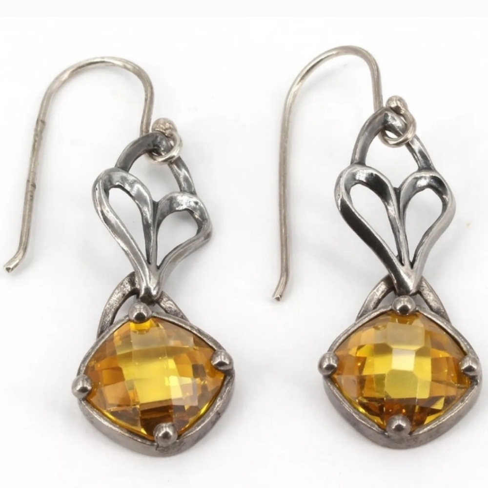 Silpada Sterling Silver Champagne Toast Faceted CZ Earrings W1221